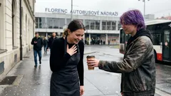 Historka: Do kavárny vešla nabručená holka s fialovými vlasy a pětitisícovkou